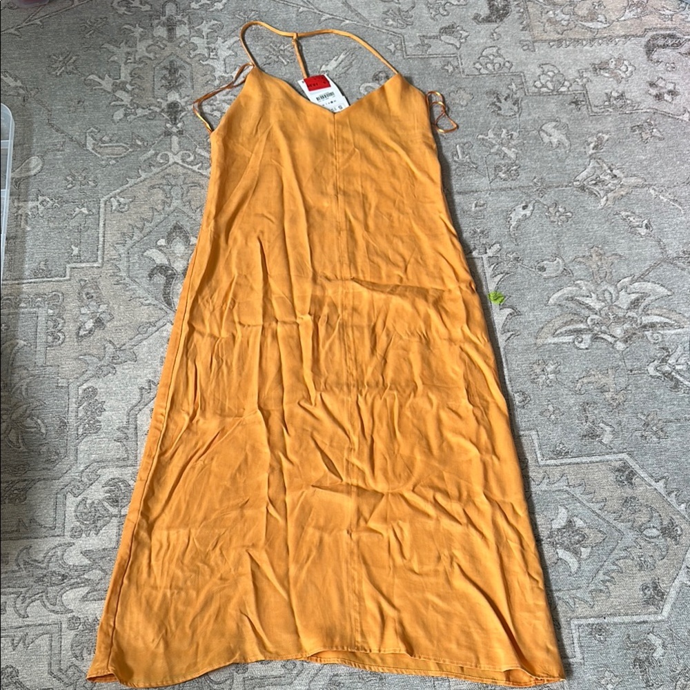 Elegant tangerine colored Slip Dress